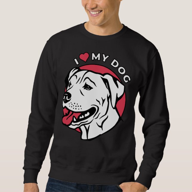 Ich Liebe mein Pitbull Hund Sweatshirt (Vorderseite)