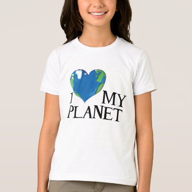 Ich Liebe mein Planet Kinder Shirt (Vorderseite)
