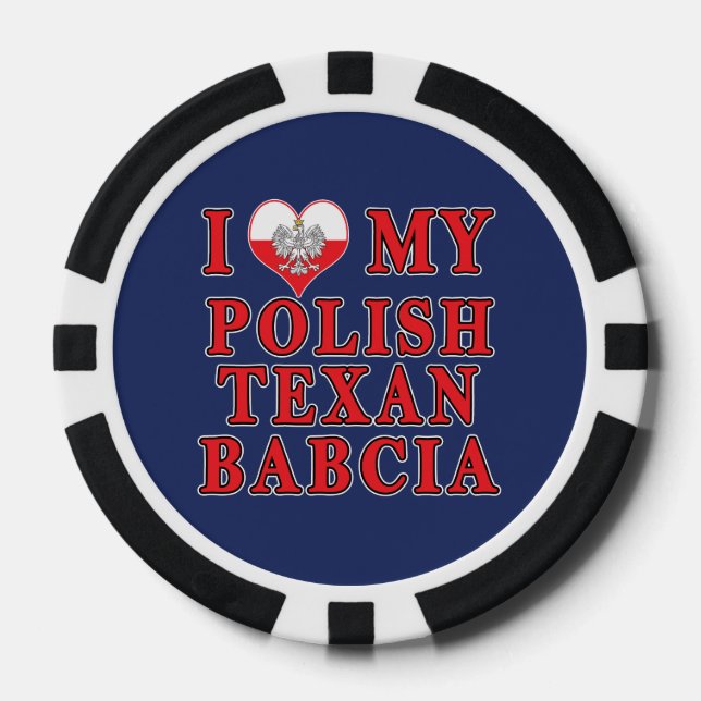 Ich Liebe mein Polnisch Texan Babcia Pokerchips (Vorderseite)