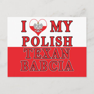 Ich Liebe mein Polnisch Texan Babcia Postkarte