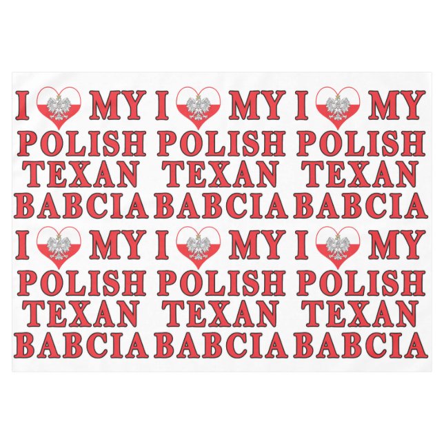Ich Liebe mein Polnisch Texan Babcia Tischdecke (Vorderseite (Horizontal))