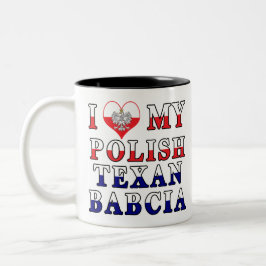 Ich Liebe mein Polnisch Texan Babcia Zweifarbige Tasse