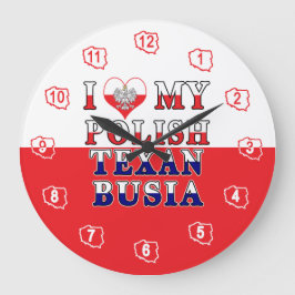 Ich Liebe mein Polnisch Texan Busia Große Wanduhr