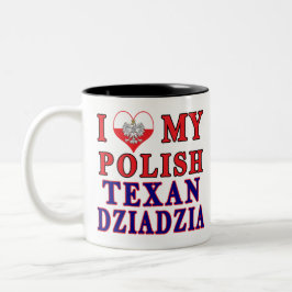 Ich Liebe mein Polnisch Texan Dziadzia Zweifarbige Tasse