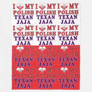Ich Liebe Mein Polnisch Texan Jaja Fleecedecke