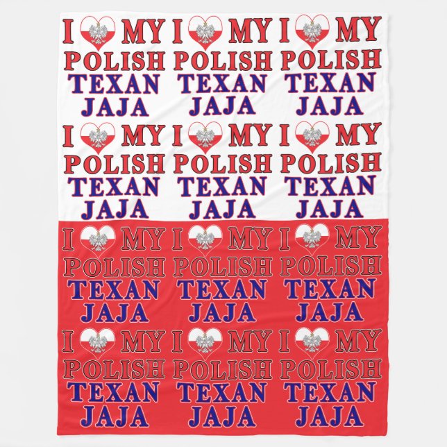 Ich Liebe Mein Polnisch Texan Jaja Fleecedecke (Vorderseite)