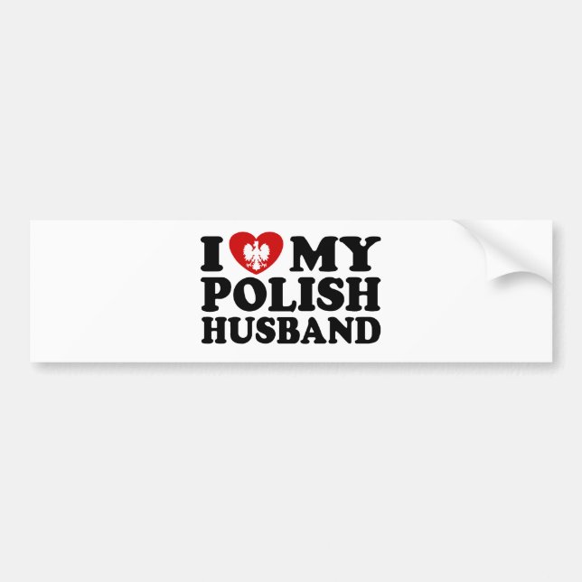 Ich Liebe mein polnisches Ehemann Autoaufkleber (Vorne)