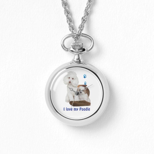 Ich Liebe mein Poodle Armbanduhr (Vorderseite)