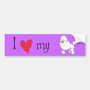 Ich Liebe mein Poodle Autoaufkleber