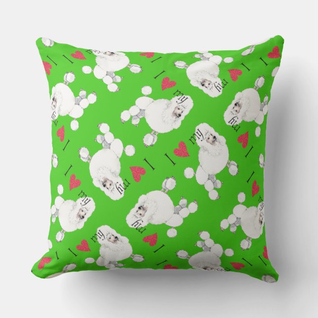 Ich Liebe mein Poodle Kissen Für Draußen (Vorderseite)