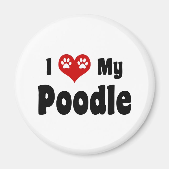 Ich Liebe mein Poodle Magnet (Vorne)