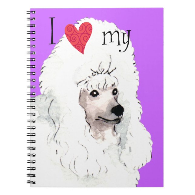 Ich Liebe mein Poodle Notizblock (Vorderseite)