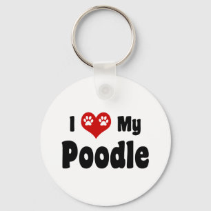 Ich Liebe mein Poodle Schlüsselanhänger