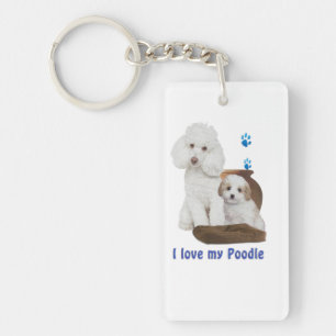 Ich Liebe mein Poodle Schlüsselanhänger