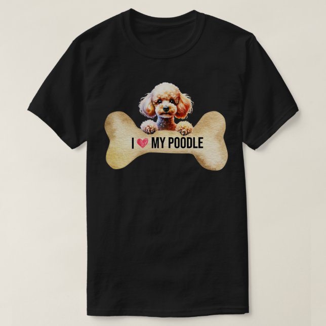 Ich Liebe mein Poodle T-Shirt (Design vorne)