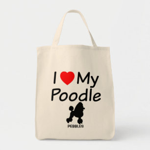 Ich Liebe mein Poodle Tragetasche