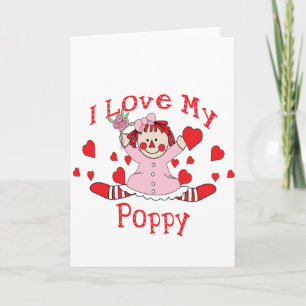 Ich Liebe mein Poppy Rag Doll & Hearts Karte