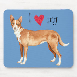 Ich Liebe mein Portugiesisch Podengo Mousepad