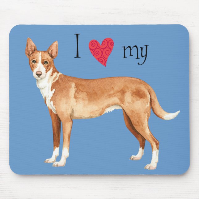 Ich Liebe mein Portugiesisch Podengo Mousepad (Vorne)