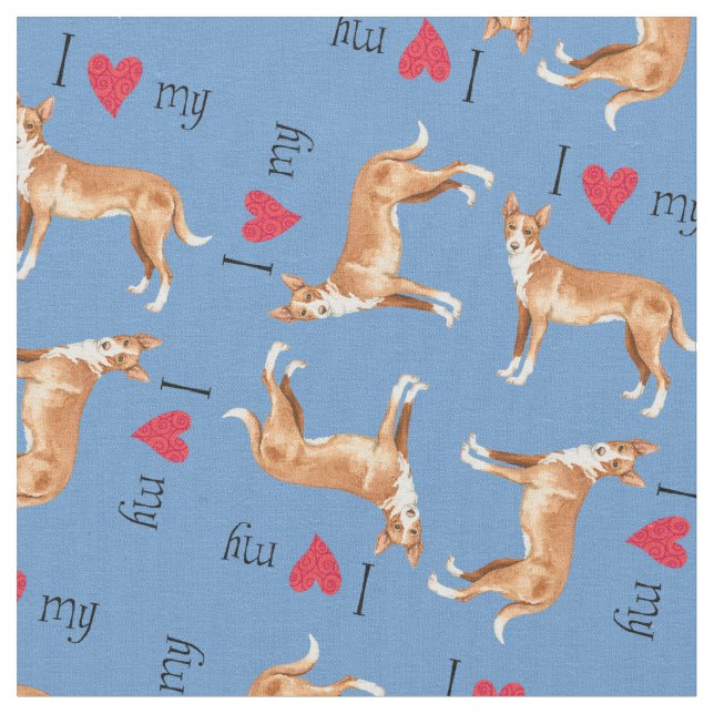 Ich Liebe mein Portugiesisch Podengo Stoff (Nahaufnahme)