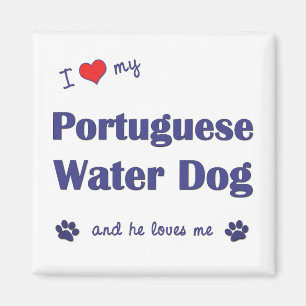 Ich Liebe mein portugiesischer Wasserhund (Männerh Magnet