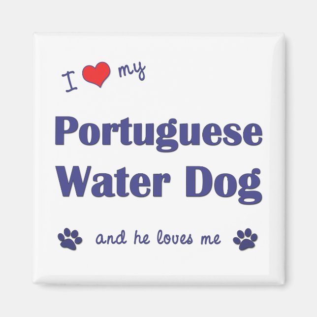 Ich Liebe mein portugiesischer Wasserhund (Männerh Magnet (Vorne)