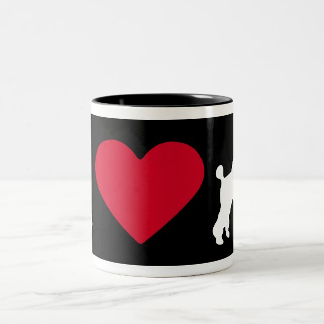"Ich Liebe mein Pudel " Zweifarbige Tasse (Mittel)