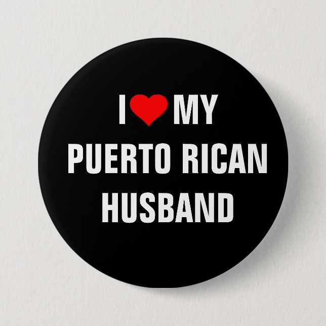 Ich Liebe mein Puerto-Rico-Ehemann Button (Vorderseite)