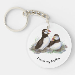 Ich Liebe mein Puffin Fun Quote Puffin Bird Art Schlüsselanhänger