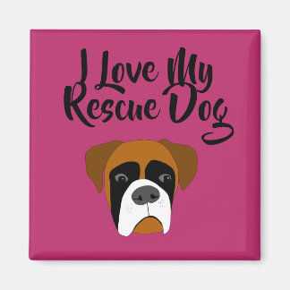 Ich Liebe mein Rettungsboxer-Magnet Magnet