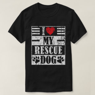 Ich liebe mein Rettungshund-Fun-Shirt im Vintage-S T-Shirt