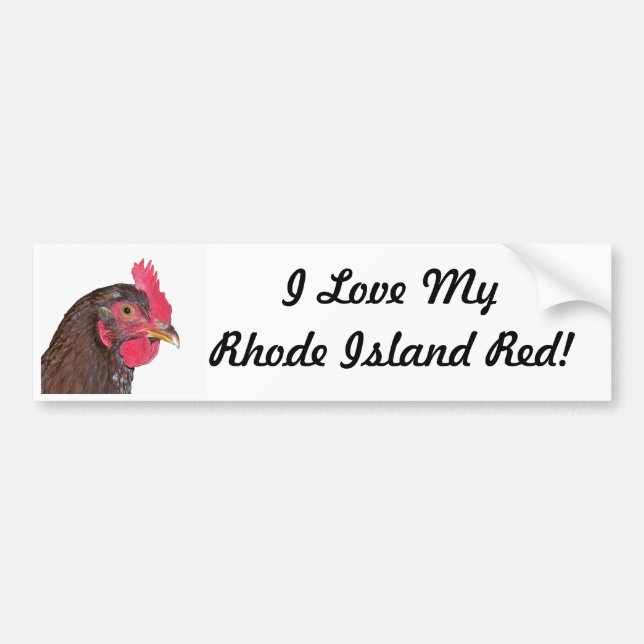"Ich Liebe mein Rhode Island Rot " Autoaufkleber (Vorne)