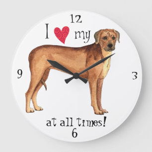 Ich Liebe mein Rhodesian Ridgeback Große Wanduhr