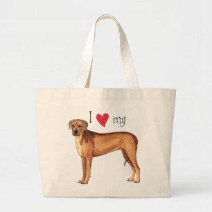Ich Liebe mein Rhodesian Ridgeback Jumbo Stoffbeutel