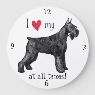 Ich Liebe mein Riese Schnauzer Große Wanduhr