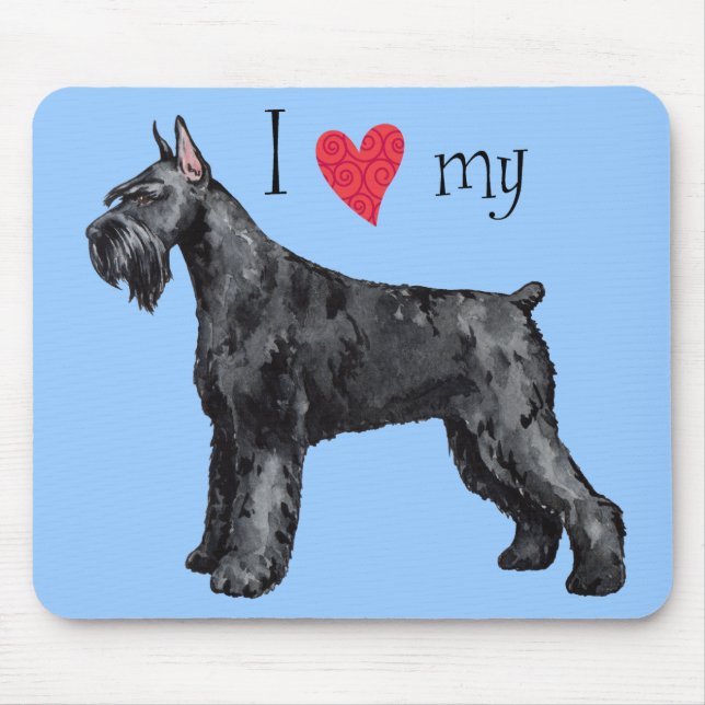 Ich Liebe mein Riese Schnauzer Mousepad (Vorne)