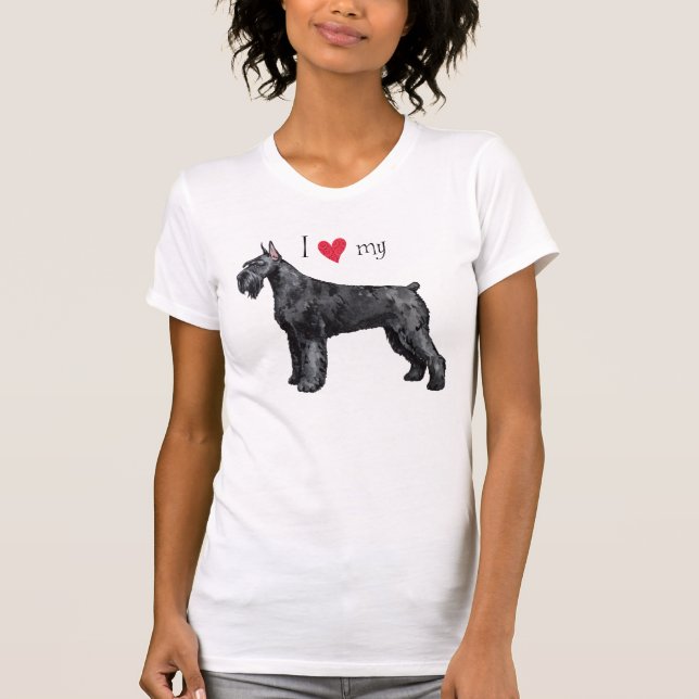 Ich Liebe mein Riese Schnauzer T-Shirt (Vorderseite)
