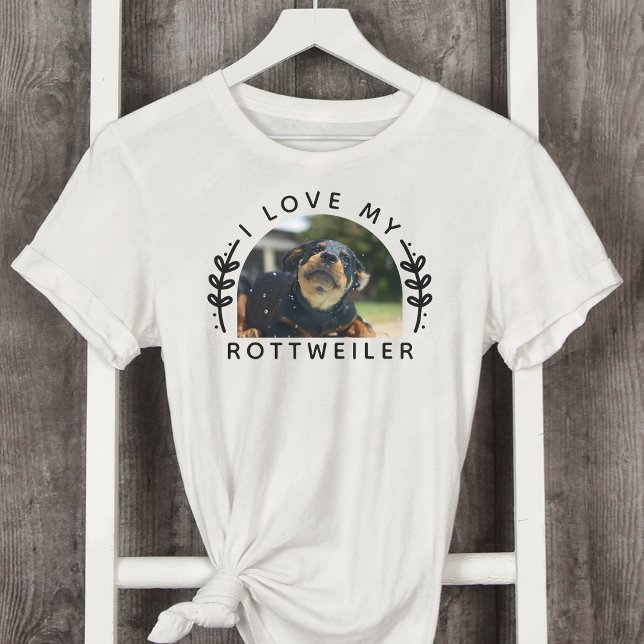 Ich Liebe mein Rottweiler Hund Foto T-Shirt (Von Creator hochgeladen)