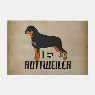 Ich Liebe mein Rottweiler Hund rustikal Fußmatte