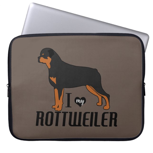 Ich Liebe mein Rottweiler Rottie Dog Laptopschutzhülle (Vorderseite)