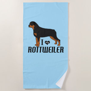 Ich Liebe mein Rottweiler Rottie Dog Strandtuch
