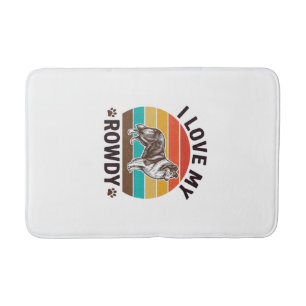 Ich liebe mein Rowdy-Vintage-Collie-Hund-Design_1 Badematte