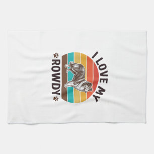 Ich liebe mein Rowdy-Vintage-Collie-Hund-Design_1 Geschirrtuch