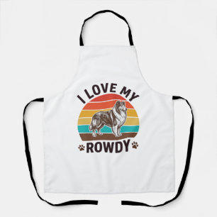 Ich liebe mein Rowdy Vintage Collie Hund Design_1 Schürze