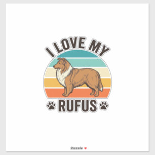 Ich liebe mein Rufus Vintage-Hundedesign_1 Aufkleber