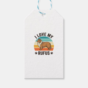Ich liebe mein Rufus Vintage-Hundedesign_1 Geschenkanhänger