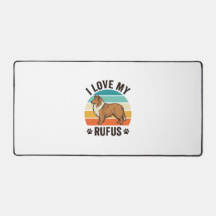 Ich liebe mein Rufus Vintage-Hundedesign_1 Schreibtischunterlage