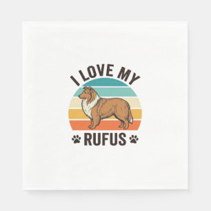 Ich liebe mein Rufus Vintage-Hundedesign_1 Serviette