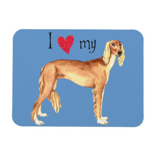 Ich Liebe mein Saluki Magnet