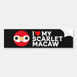 ICH LIEBE MEIN SCARLET MACAW AUTOAUFKLEBER